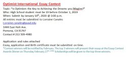 Optimist International Essay Contest